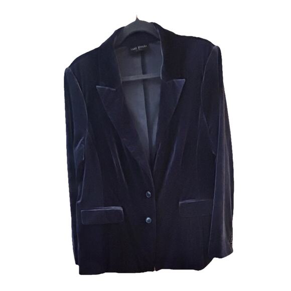 Lane Bryant Sz 18 Velvet/Velour Deep Purple Blazer Holidays Christmas New Years - Picture 1 of 5